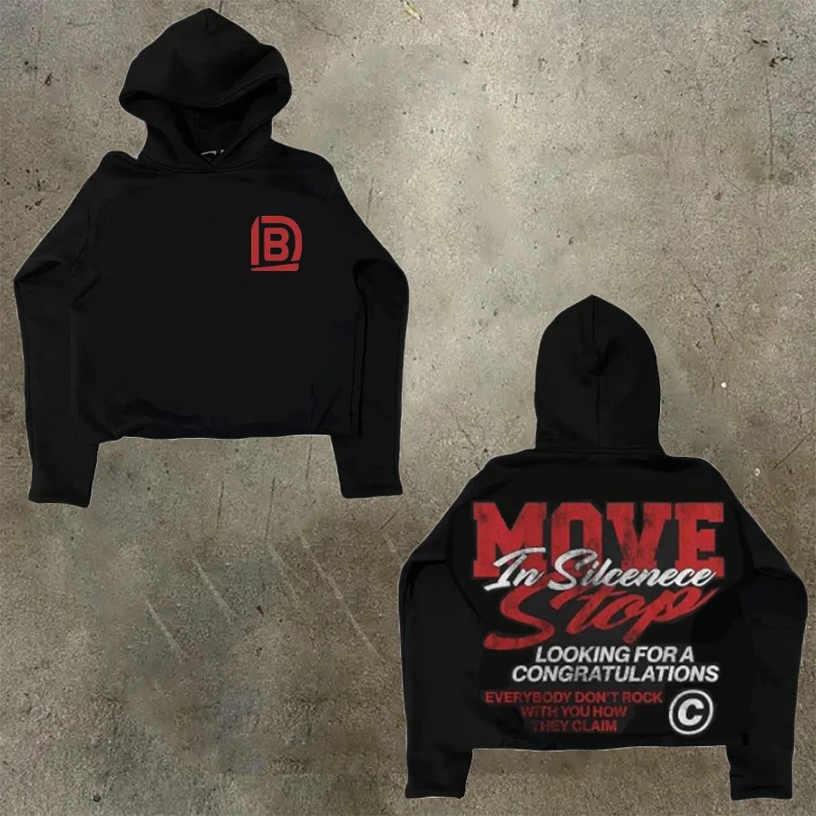 D Bandz Studios Hoodies & Sweatshirts Cartoon Graphic Print Pullover Hoodie — 【Cotton hooded sweater】W 71(Black)