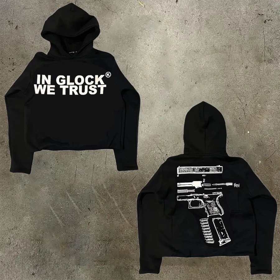 D Bandz Studios Hoodies & Sweatshirts Cartoon Graphic Print Pullover Hoodie — 【Cotton hooded sweater】W 72(Black)