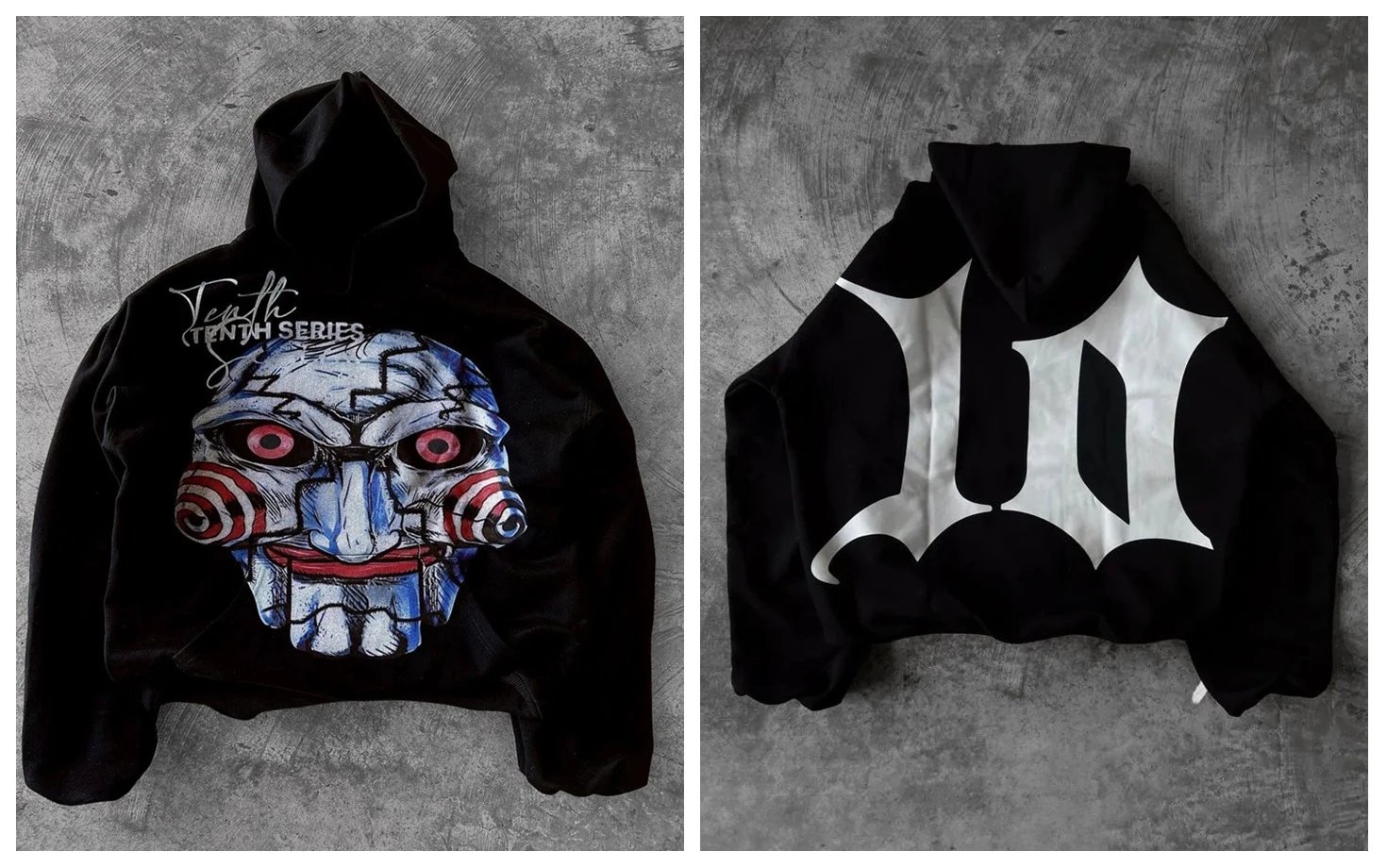 D Bandz Studios Hoodies & Sweatshirts Cartoon Graphic Print Pullover Hoodie — 【Cotton hooded sweater】W 44(Black)