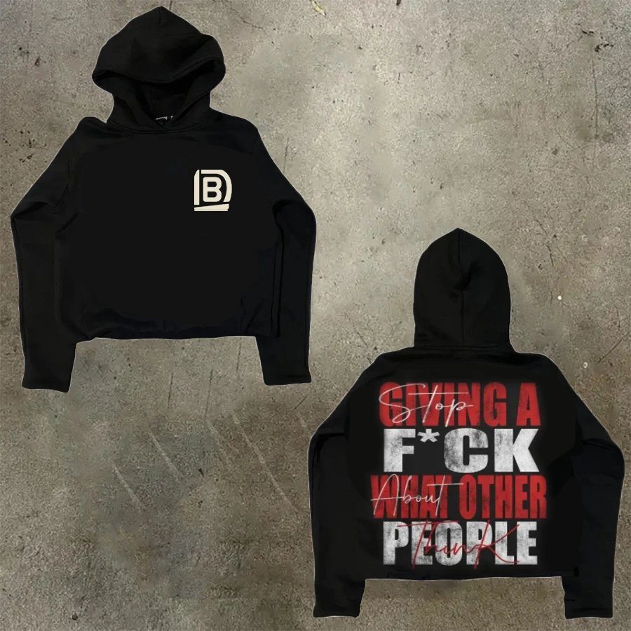 D Bandz Studios Hoodies & Sweatshirts Cartoon Graphic Print Pullover Hoodie — 【Cotton hooded sweater】W 54(Black)