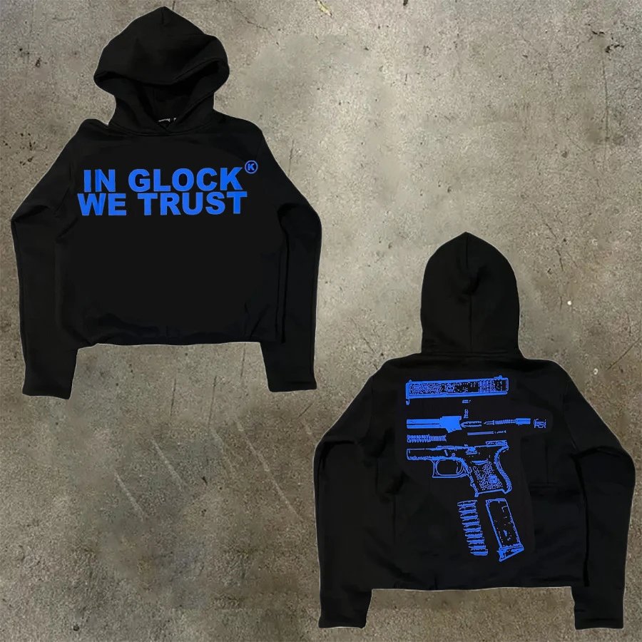 D Bandz Studios Hoodies & Sweatshirts Cartoon Graphic Print Pullover Hoodie — 【Cotton hooded sweater】W 73(Black)