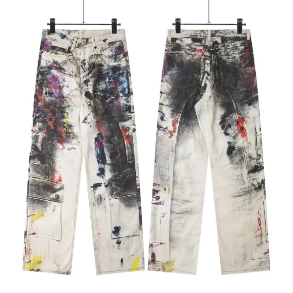 Gallery Dept Paint-Splatter Wide-Leg Jeans Multicolor - 1