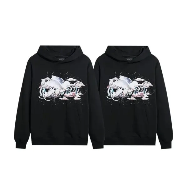 Amiri Outline Logo White Hoodie - 10
