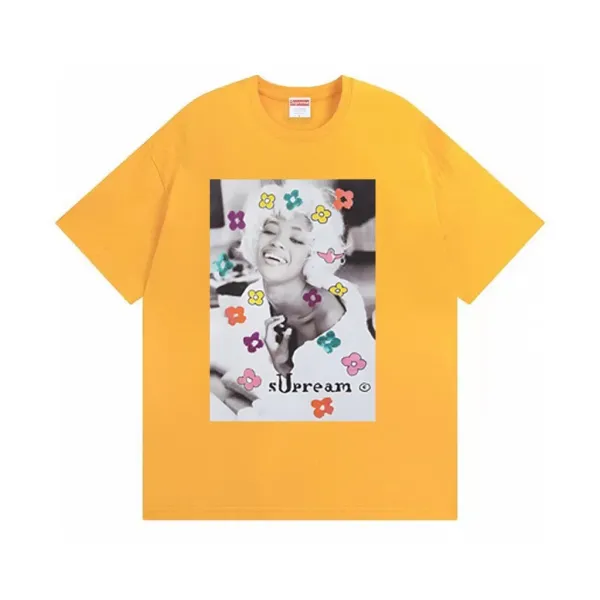 Supreme x sUpream Floral Print Yellow T-Shirt - 1