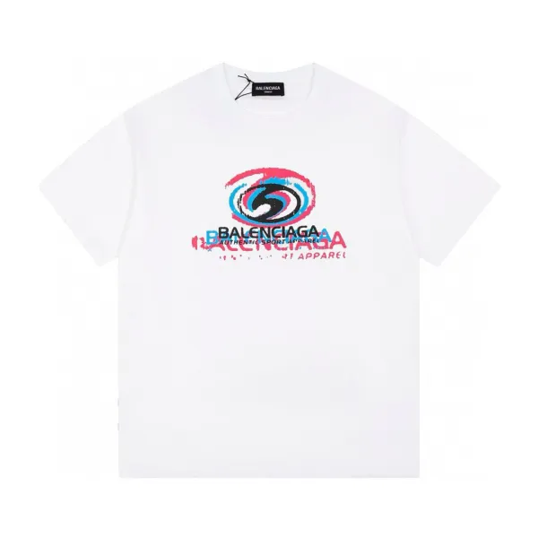 Balenciaga Sport Logo Print White T-Shirt - 1