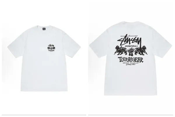 Stussy x Toughgear Graphic Print White T-Shirt - 1