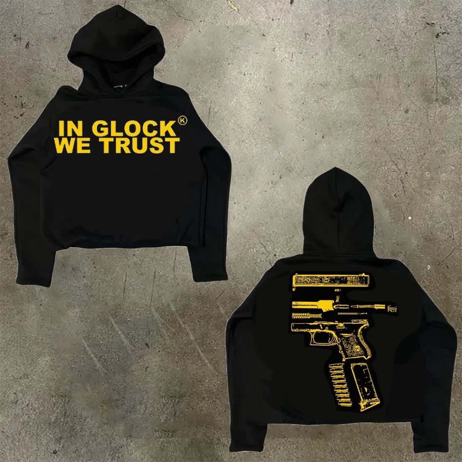 D Bandz Studios Hoodies & Sweatshirts Cartoon Graphic Print Pullover Hoodie — 【Cotton hooded sweater】W 76(Black)