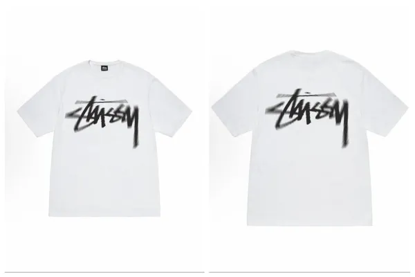 Stussy Spray Paint Logo T-Shirt White - 1