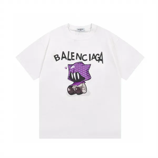 Balenciaga Graphic Print White T-Shirt - 1