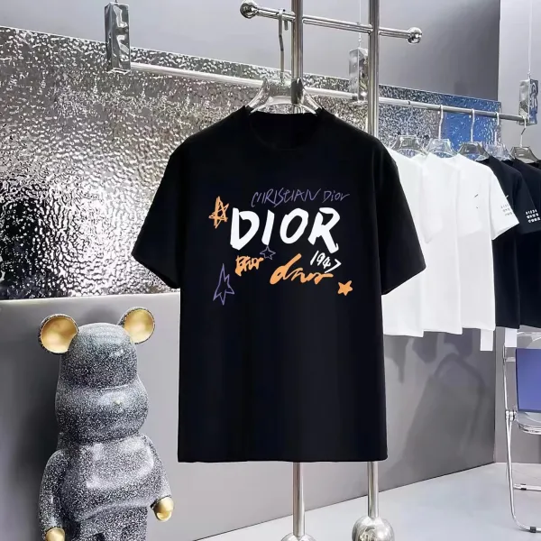Dior Paint Drip Logo T-Shirt White and Black - 8