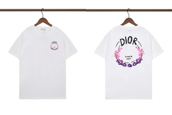 Dior Floral Wreath Logo White T-Shirt - 1