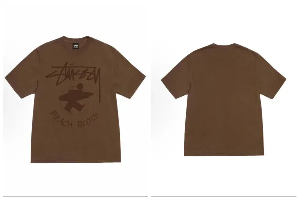 Stussy Beach Roots Brown T-Shirt - 1