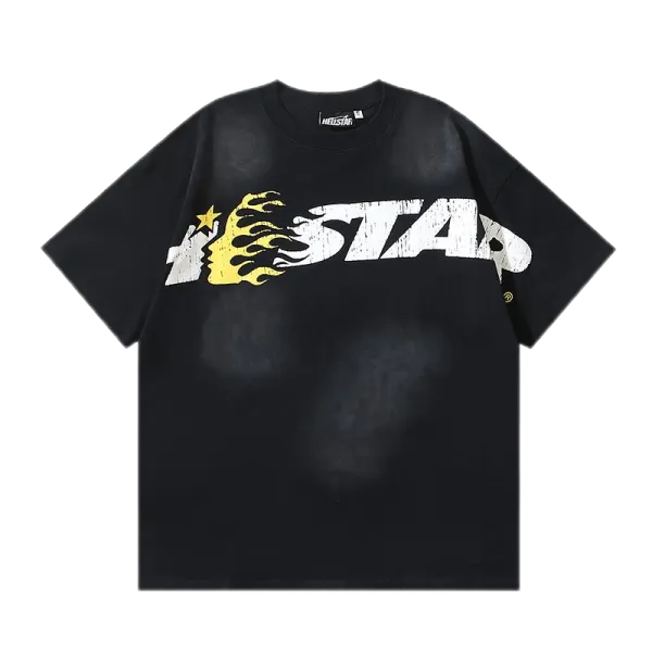 Hellstar Star Flame Black Oversized T-Shirt - 1