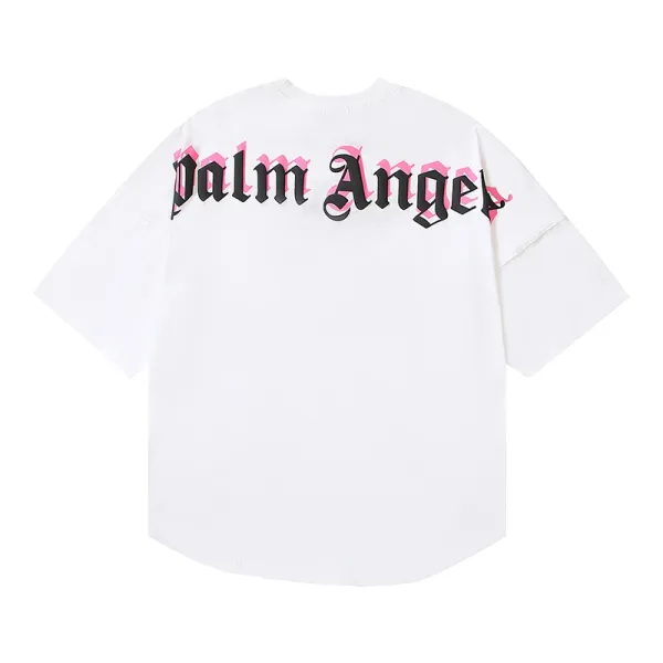 Palm Angels Gothic Logo Oversized T-Shirt White - 1