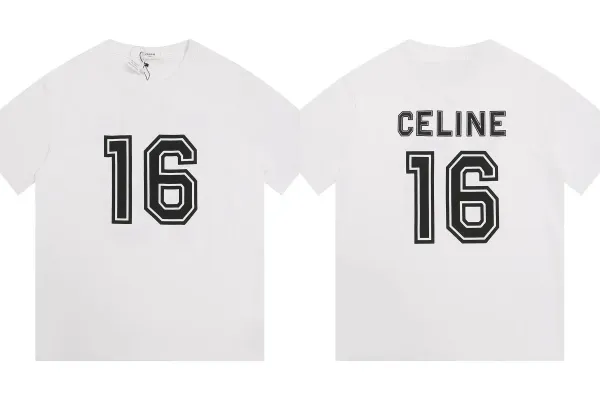Celine 16 Number Graphic T-Shirt White - 1