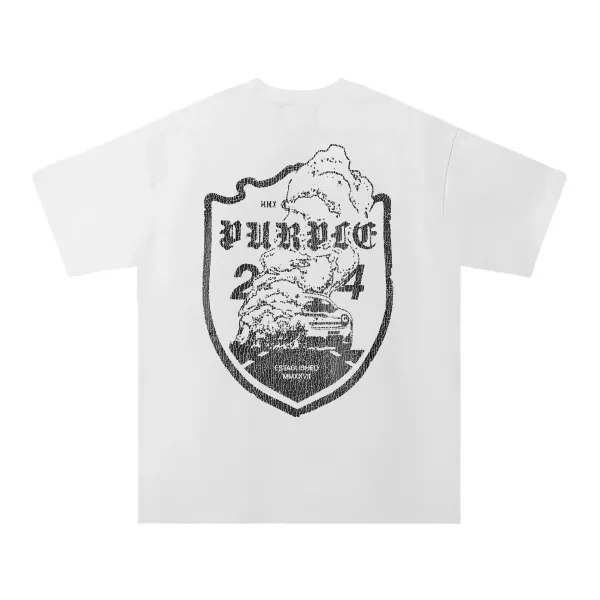 Purple Brand Shield Graphic White T-Shirt - 1