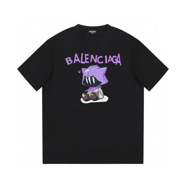 Balenciaga Graphic Print Black T-Shirt - 1