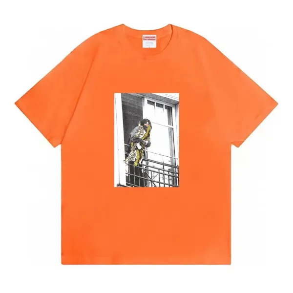 Supreme Balcony Print Orange T-Shirt - 1