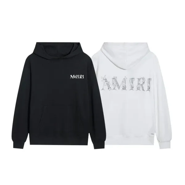 Amiri Outline Logo White Hoodie - 19