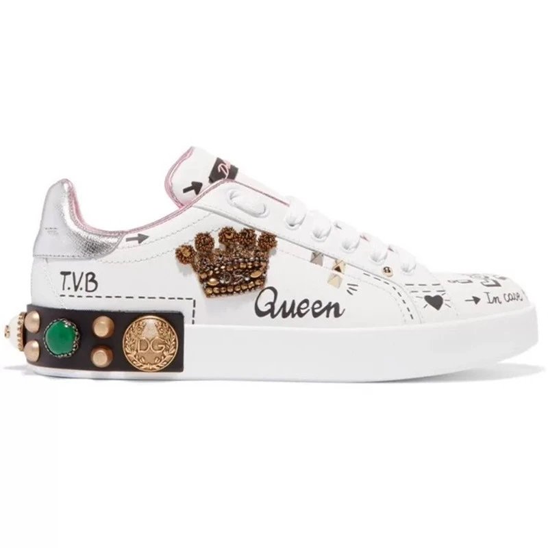 Dolce & Gabbana Sneakers Graffiti embellished low-top — White 8 female code