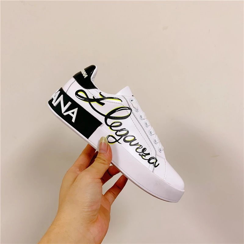 Dolce & Gabbana Sneakers Graffiti embellished low-top — White 15 Couple Shoes