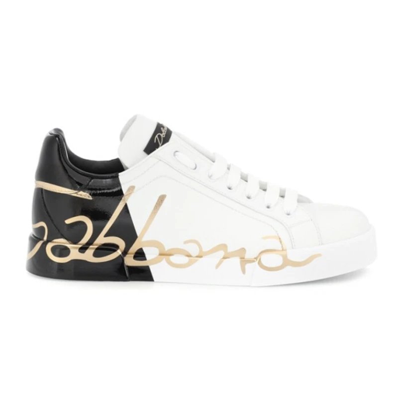 Dolce & Gabbana Sneakers Graffiti embellished low-top — Graffiti black couple shoes