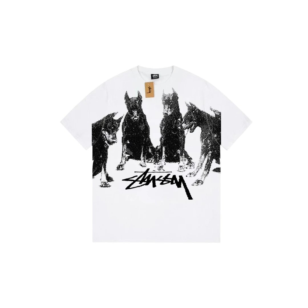 Stüssy T-Shirts Short-Sleeve Logo Graphic T-Shirt — 070 white