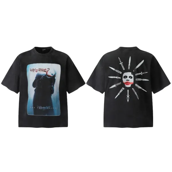 Design The Dark Knight Joker Graphic Oversized T-Shirt Black - 1