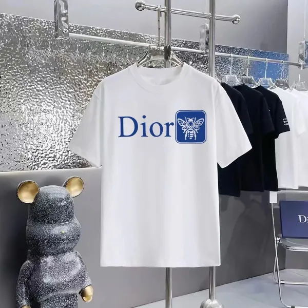 Dior Paint Drip Logo T-Shirt White and Black - 4