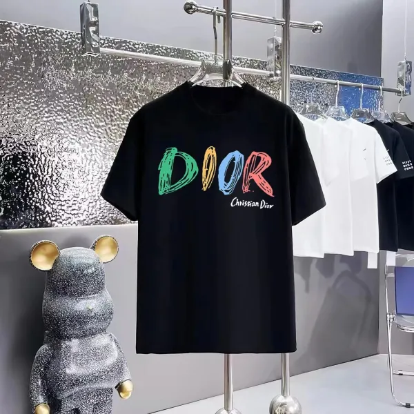 Dior Paint Drip Logo T-Shirt White and Black - 7