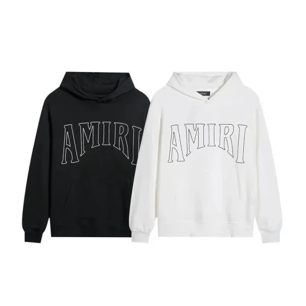 Amiri Outline Logo White Hoodie - 7