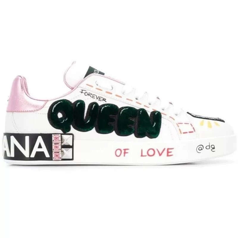 Dolce & Gabbana Sneakers Graffiti embellished low-top — White 9 female code