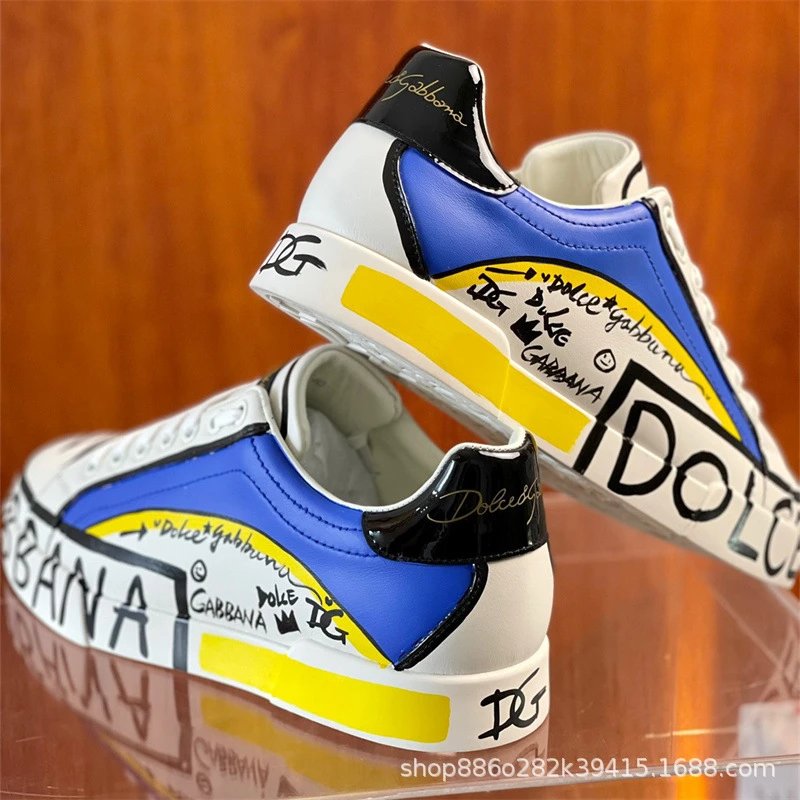 Dolce & Gabbana Sneakers Graffiti embellished low-top — Black 16 Couple Shoes