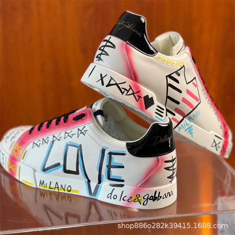 Dolce & Gabbana Sneakers Graffiti embellished low-top — Off-white female size