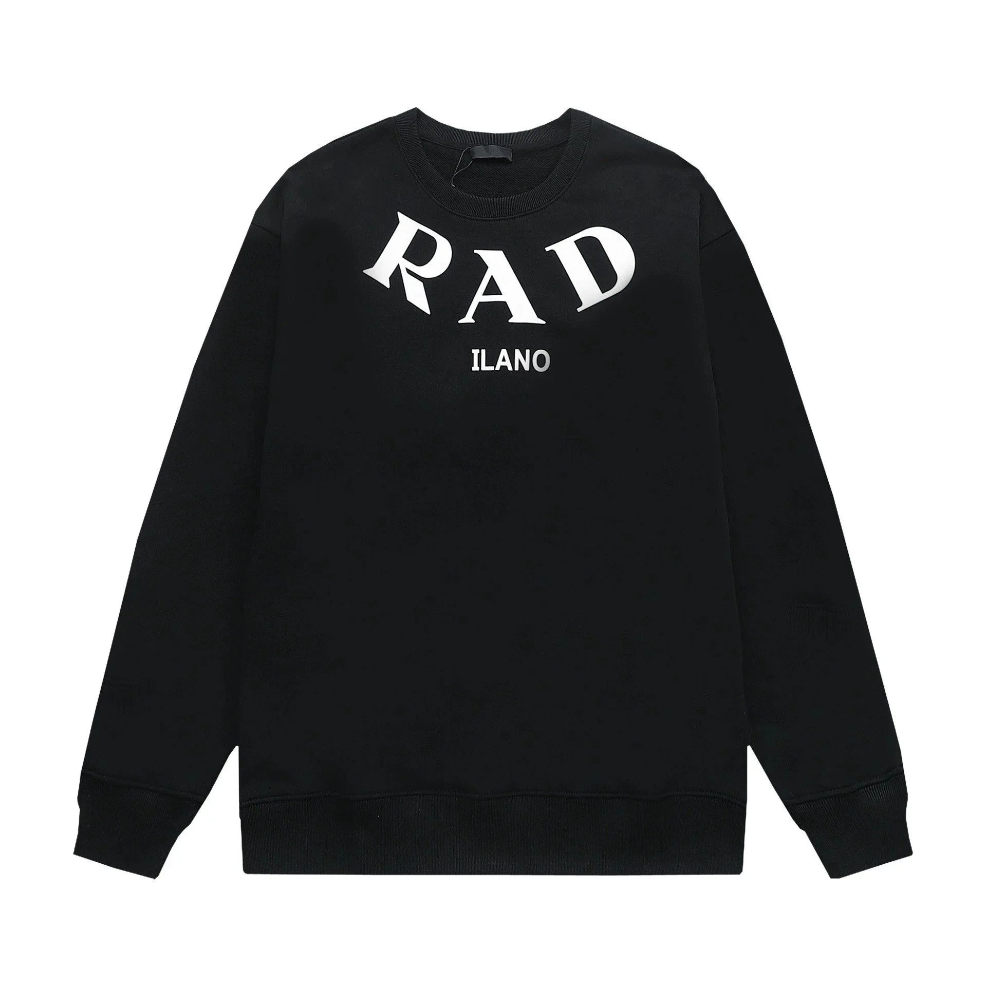 Unbranded Hoodies & Sweatshirts Crewneck sweatshirt with embossed chest logo — Black (large logo circular print)