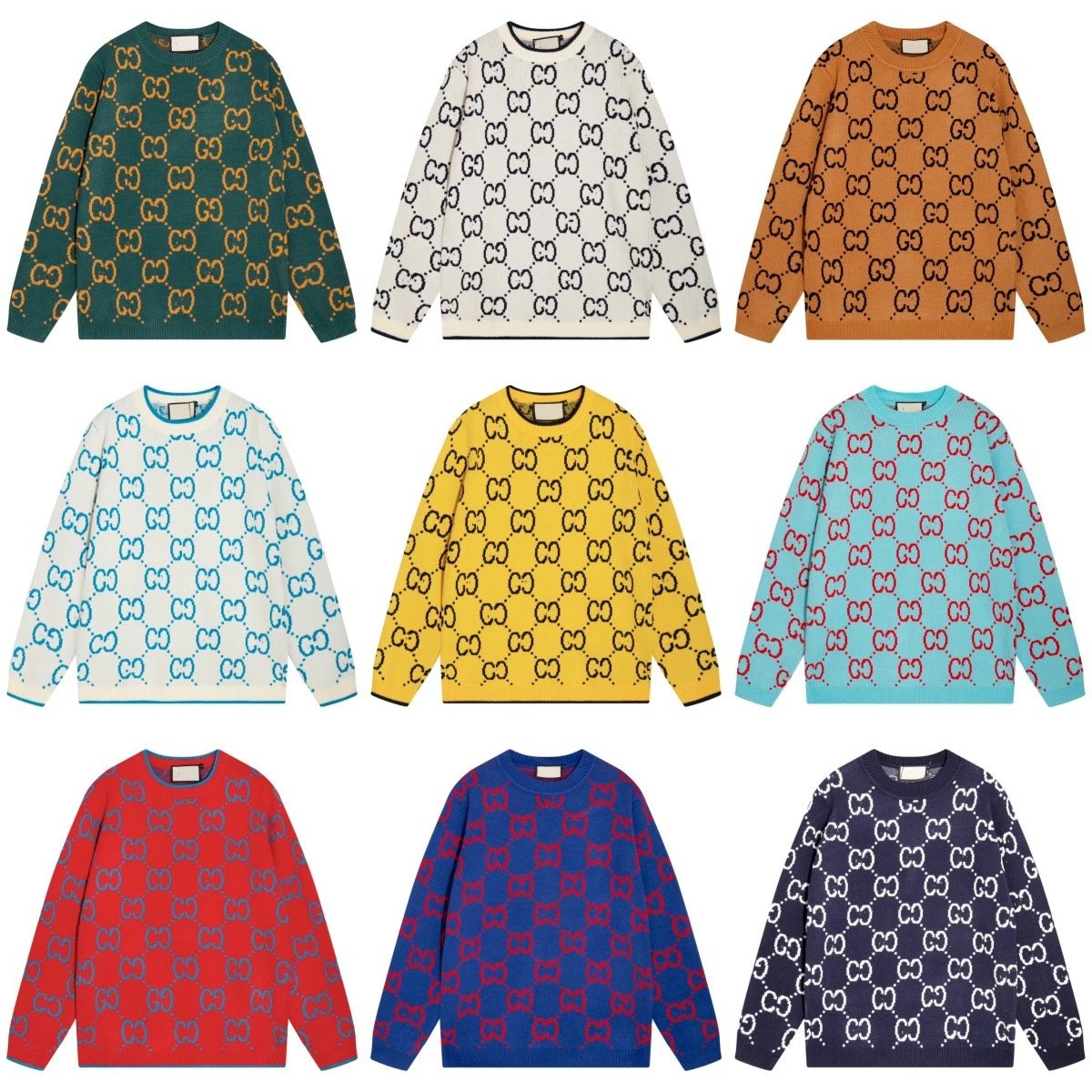 Gucci Monogram Pattern Knit Crewneck Sweater