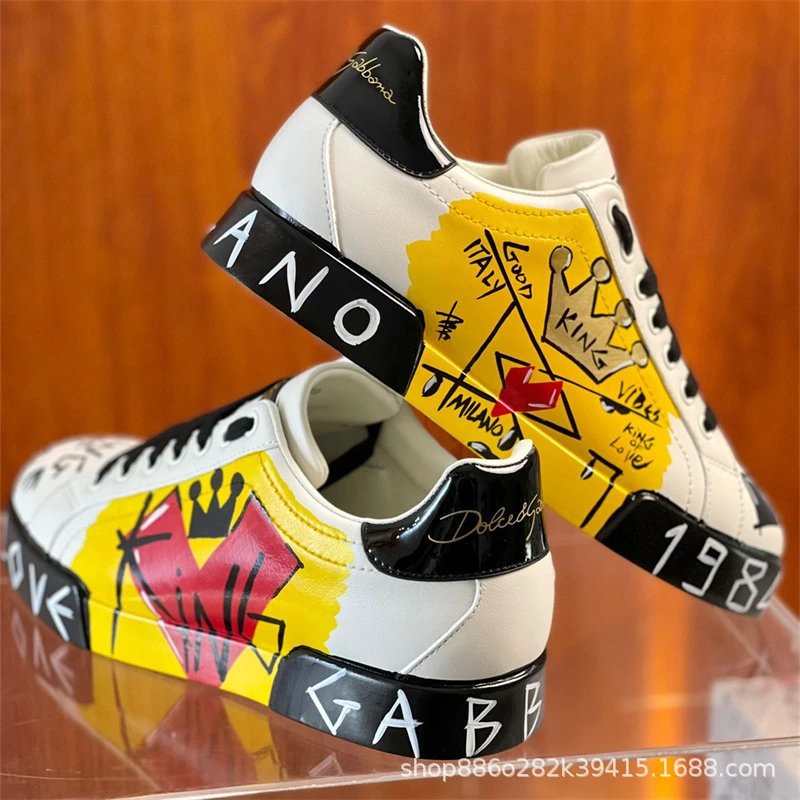 Dolce & Gabbana Sneakers Graffiti embellished low-top — Star Couple Shoes