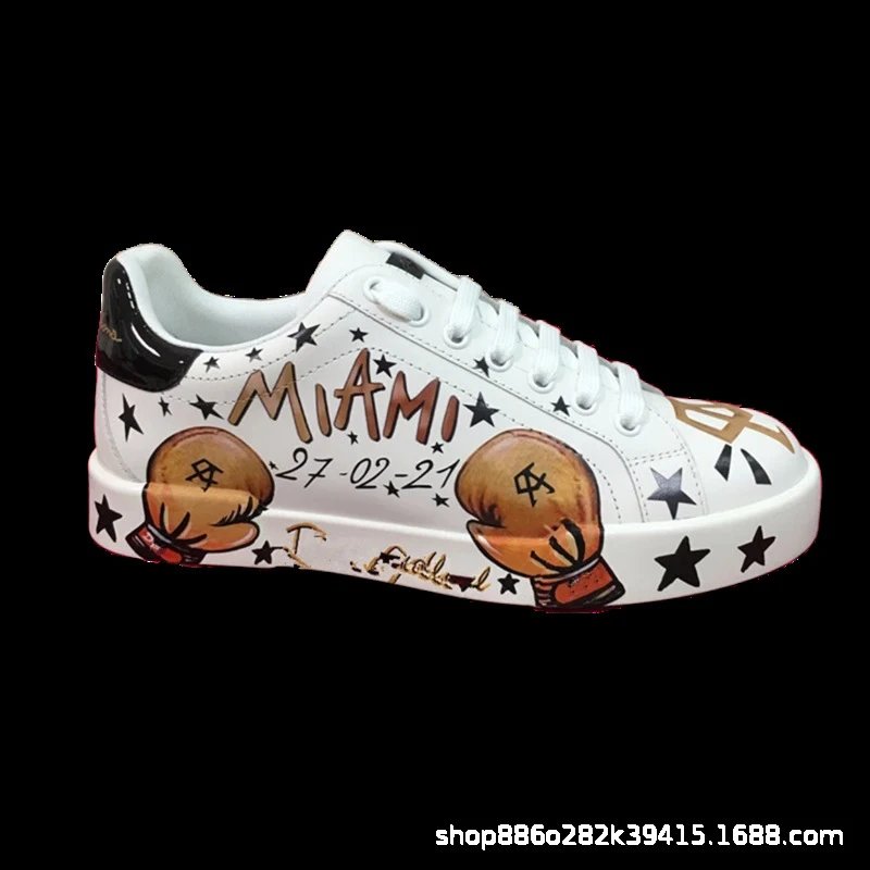 Dolce & Gabbana Sneakers Graffiti embellished low-top — Elegant Black Couple Shoes