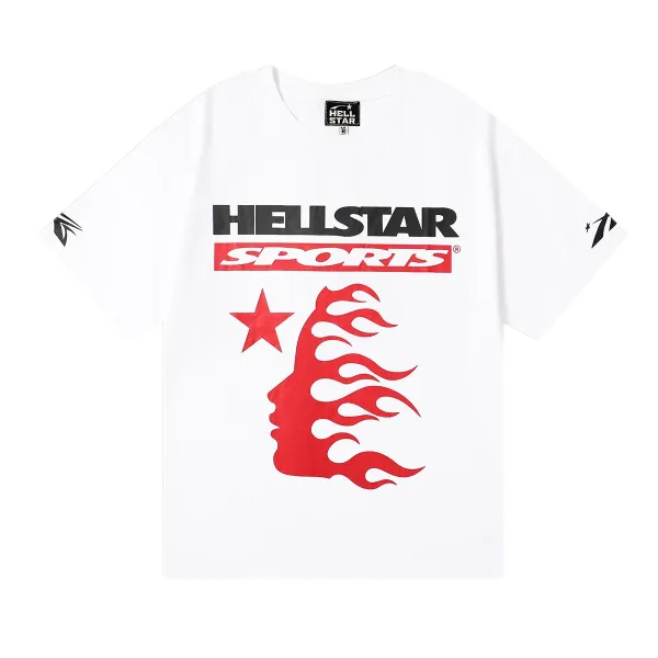 Hellstar Sports Flame Face White T-Shirt - 1