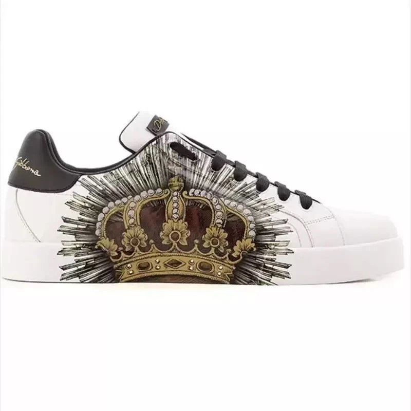Dolce & Gabbana Sneakers Graffiti embellished low-top — White 7 Couple Shoes