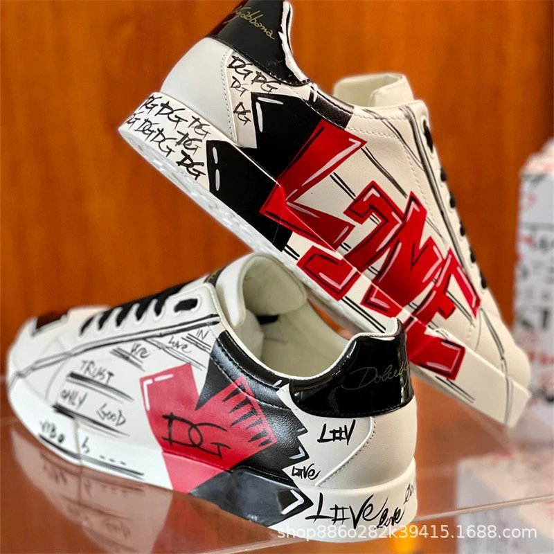 Dolce & Gabbana Sneakers Graffiti embellished low-top — White 17 female code