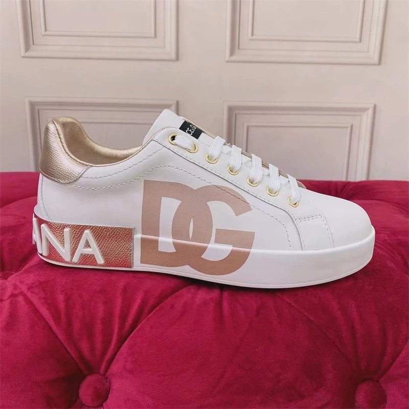 Dolce & Gabbana Sneakers Graffiti-print low-top — Champagne picture color