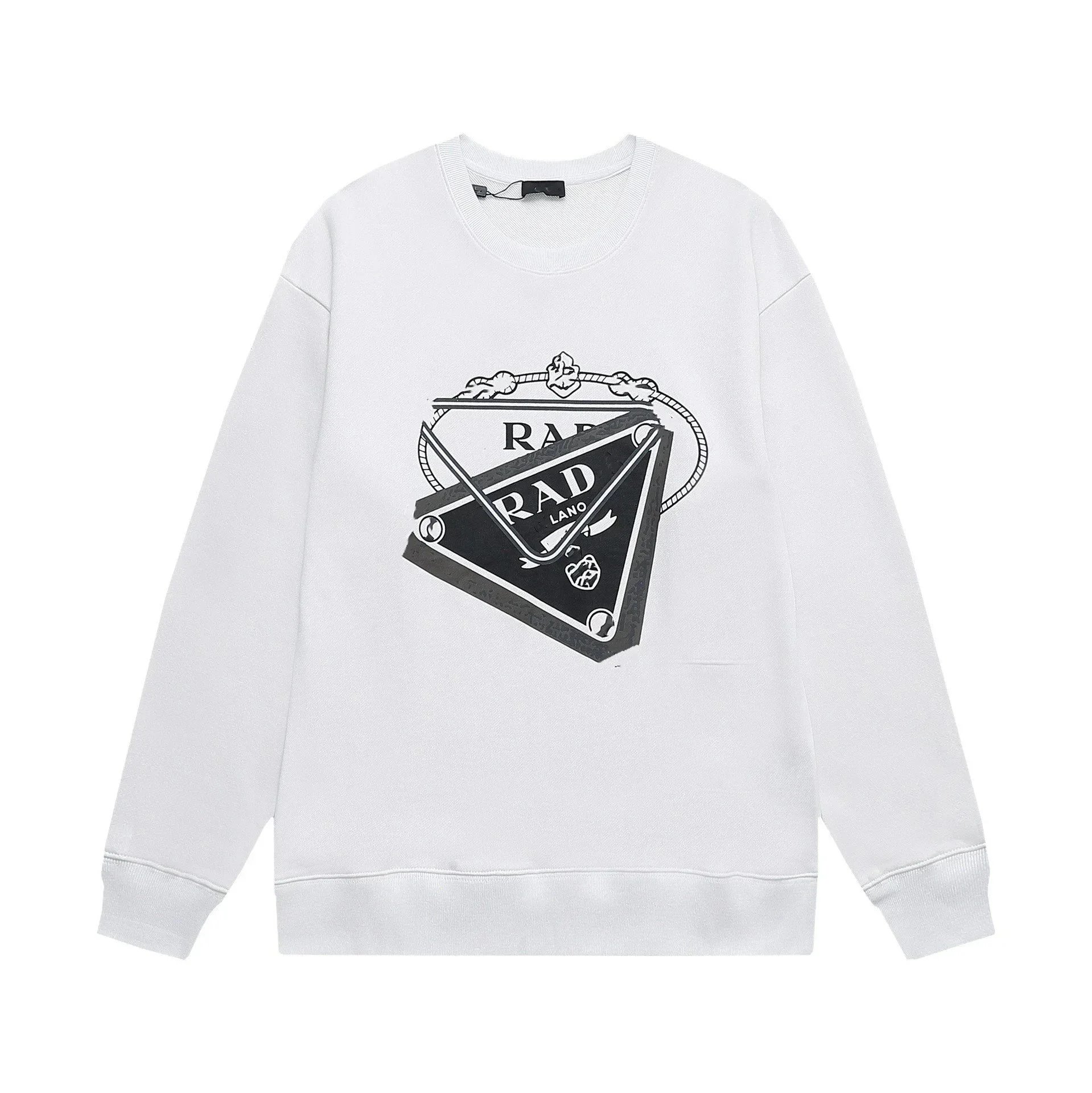 Unbranded Hoodies & Sweatshirts Crewneck sweatshirt with embossed chest logo — White (with a double-triangle logo and letter print)
