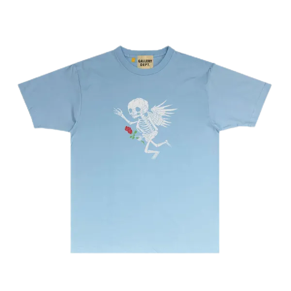 Gallery Dept. Angel Skeleton Rose Light Blue T-Shirt - 1