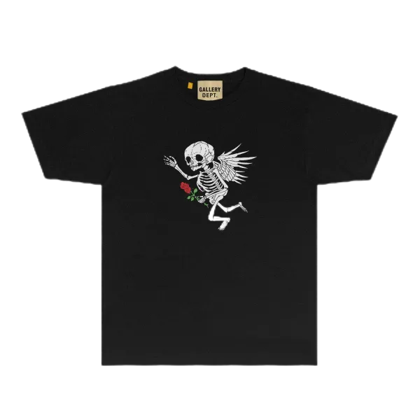 Gallery Dept. Angel Skeleton Rose Black T-Shirt - 1