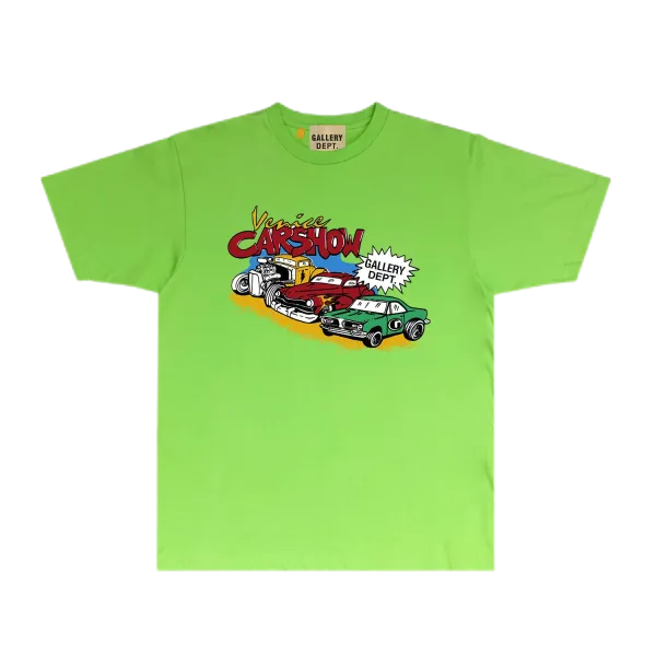 Gallery Dept Venice Carshow Lime Green T-Shirt - 1