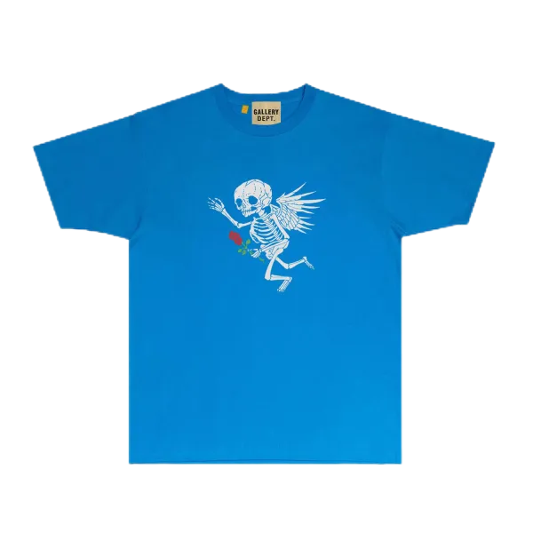 Gallery Dept. Angel Skeleton Rose Blue T-Shirt - 1