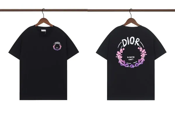 Dior Paint Drip Logo T-Shirt White and Black - 2