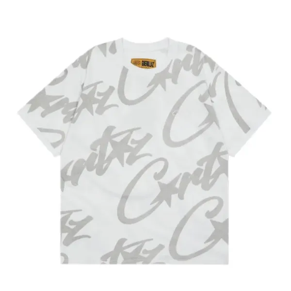 GuerillaZ All-Over Script Print White T-Shirt - 1