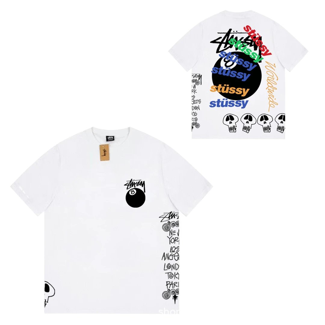Stüssy T-Shirts Short-Sleeve Logo Graphic T-Shirt — 072 white